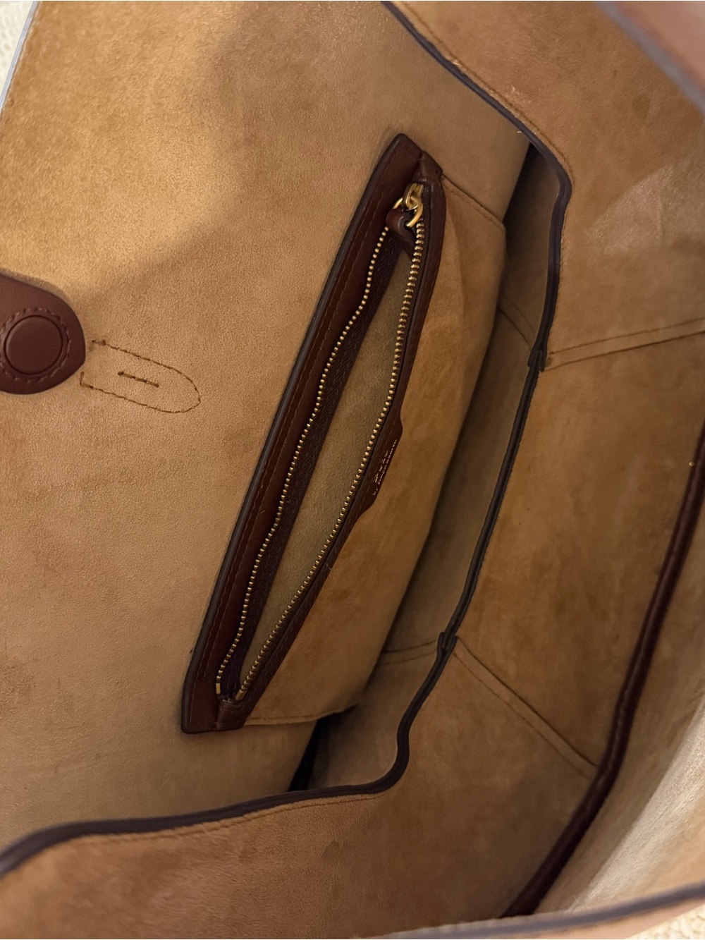 Ralph Lauren Polo ID Large Calfskin Shoulder Bag - Brown Leather - Picture 9 of 10